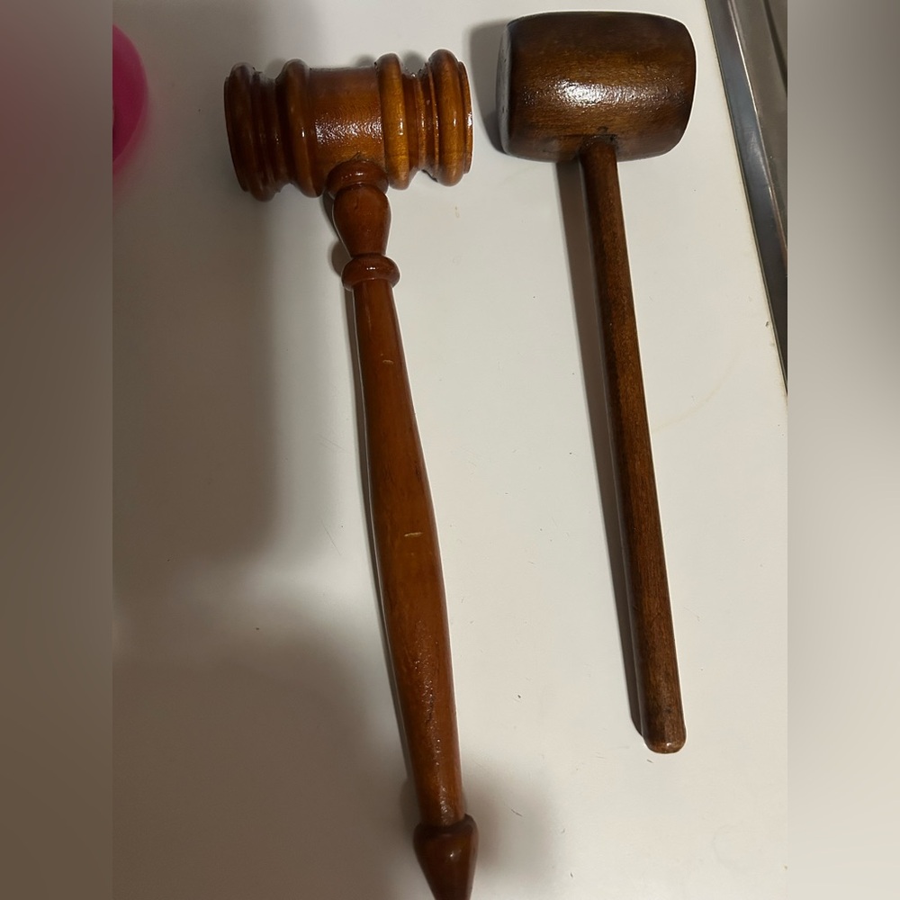 2 wooden gravels / wooden mallets. Handmade